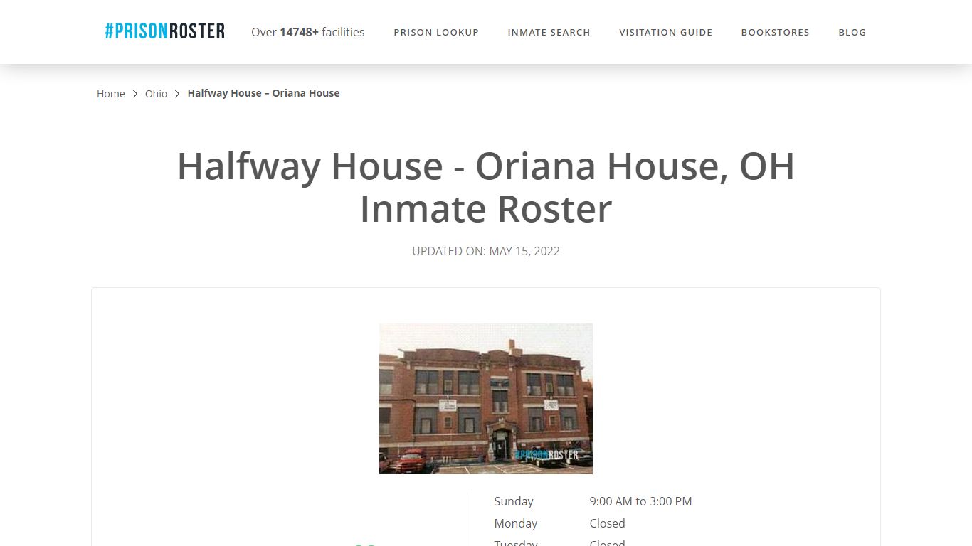 Halfway House - Oriana House, OH Inmate Roster