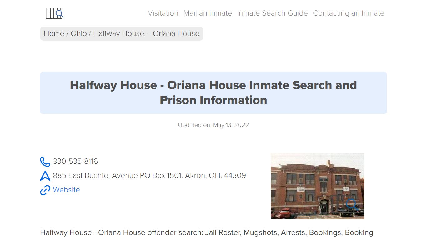 Halfway House - Oriana House Inmate Search, Visitation ...