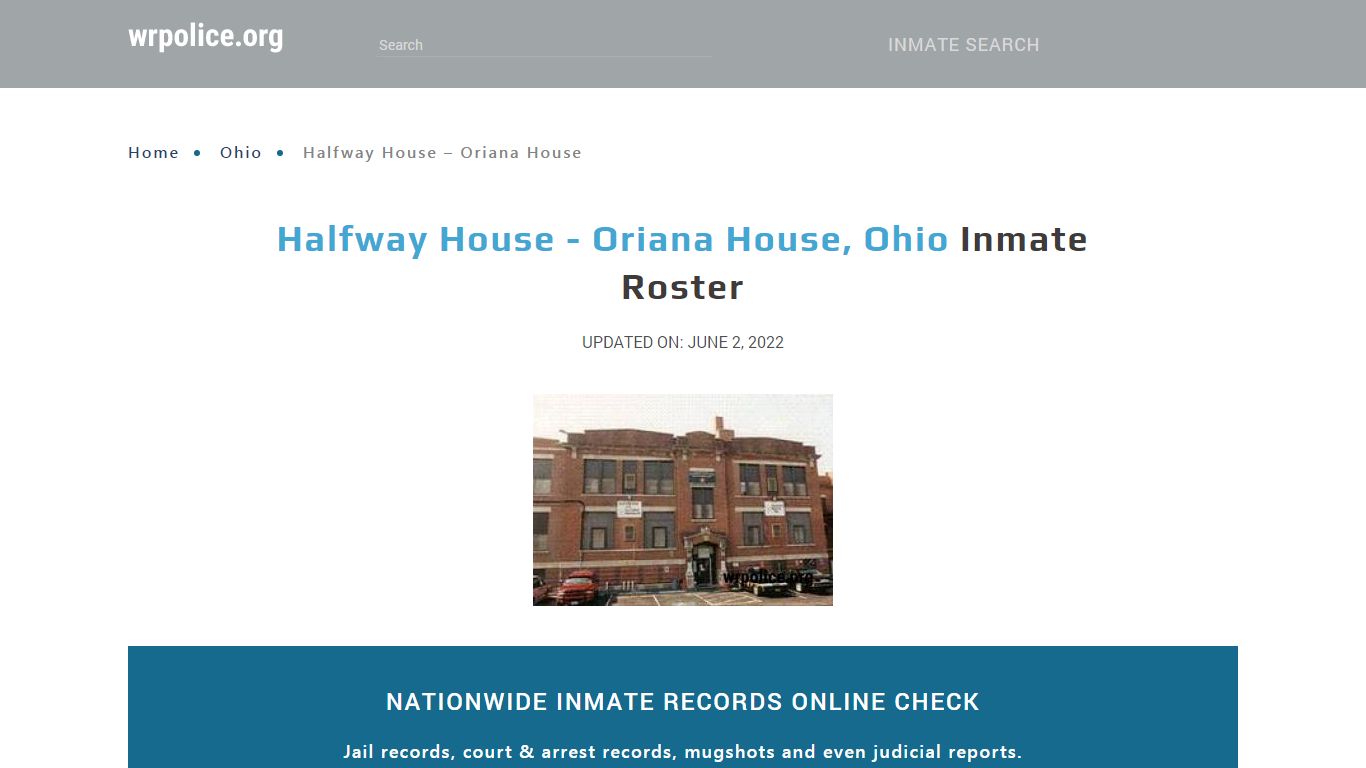 Halfway House - Oriana House, Ohio - Inmate Locator